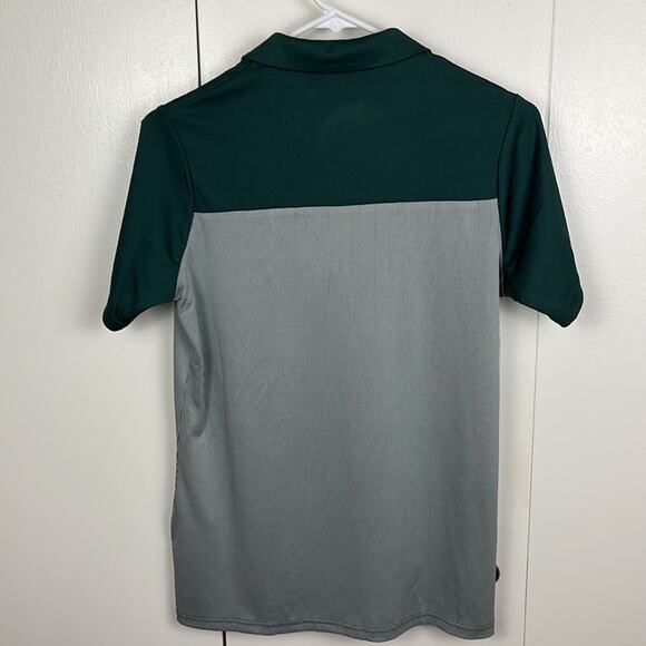 Antiqua Womens Golf Shirt Polo Small Green White Short Sleeve Collar 2 Button - Picture 5 of 5